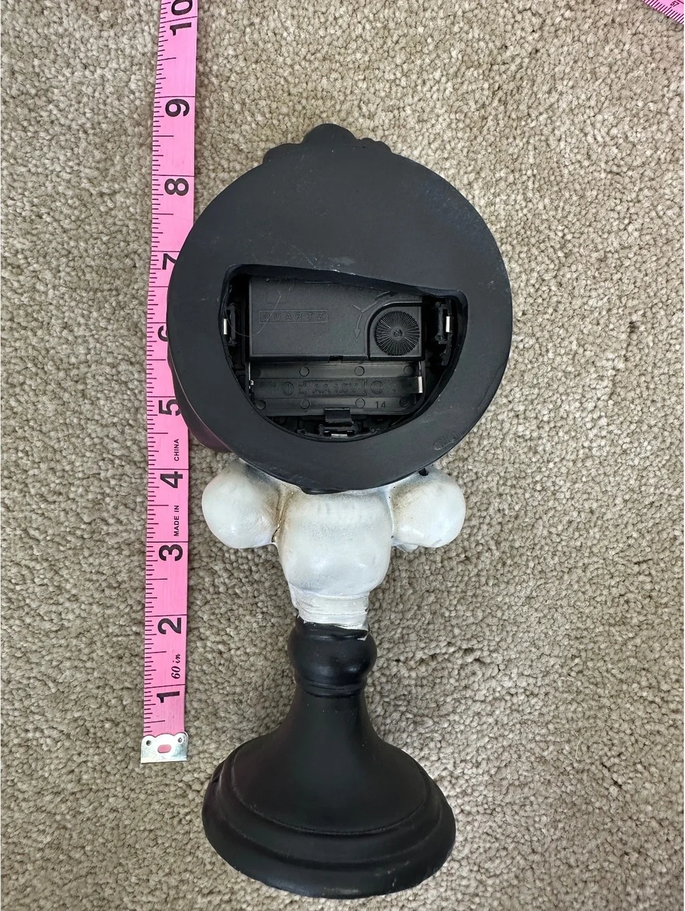 Gothic Halloween Skull Desk Clock Dark Academia Works Tested Creepy Resin